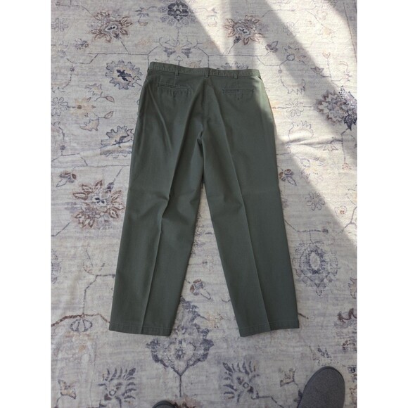 #329 VTG LL Bean Men's green Double L Chinos 38x29 Classic Fit Khakis Cotton - Picture 4 of 4